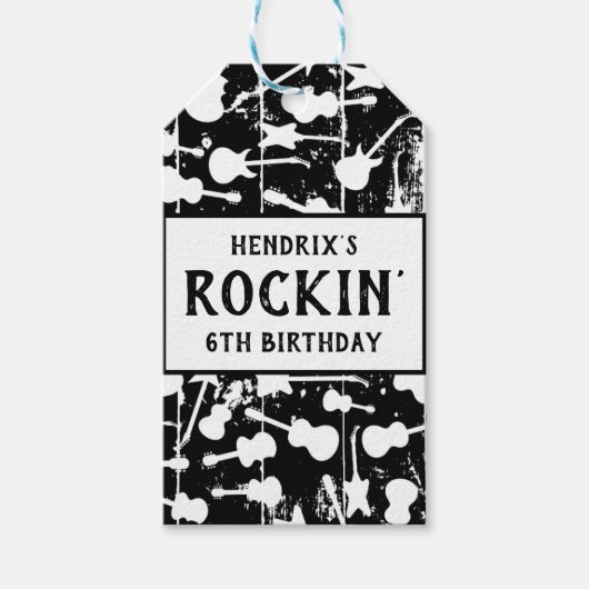 Rock & Roll Guitar Birthday Party Napkins ギフトタグ (正面)