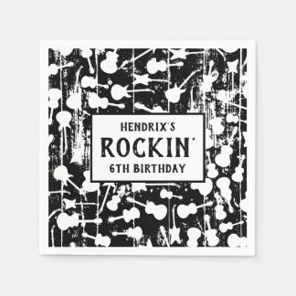 Rock & Roll Guitar Birthday Party Napkins スタンダードカクテルナプキン