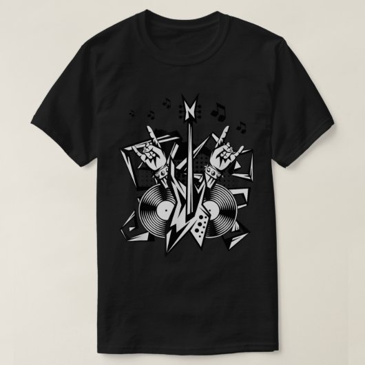 Rock & Roll Guitar Drums Music Lovers for Rockers  Tシャツ (デザイン正面)