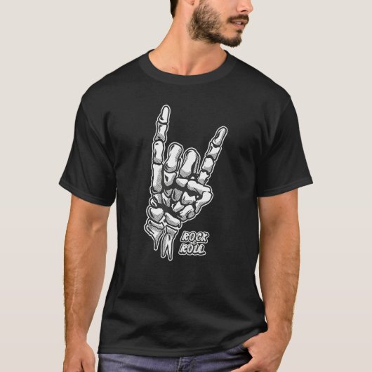 Rock & Roll Skeleton Hand Tシャツ (正面)