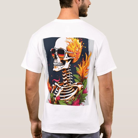 Rock & Roll Skull Crossbones T-Shirt Design Tシャツ (裏面)