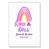 Rock & roll wedding add couple name retro rainbow  テーブルナンバー (裏面)