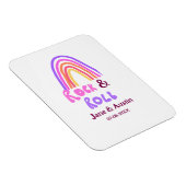 Rock & roll wedding add couple name retro rainbow  マグネット (右側)