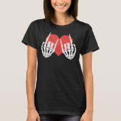 Rock Skeleton Heart The lovers Heart skeleton hand Tシャツ (正面)