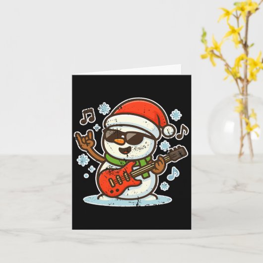 Rock Snowman With Guitar Premium Tri-blend  カード (黄色い花)