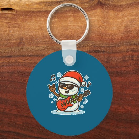 Rock Snowman With Guitar Premium Tri-blend  キーホルダー (正面)