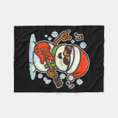 Rock Snowman With Guitar Premium Tri-blend  フリースブランケット (正面(横))