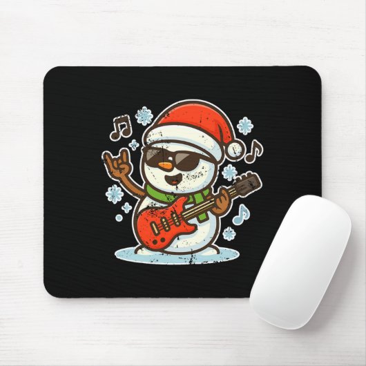 Rock Snowman With Guitar Premium Tri-blend  マウスパッド (マウス)