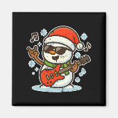 Rock Snowman With Guitar Premium Tri-blend  マグネット (正面)