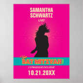 Rock Star Bat Mitzvah Poster in Hot Pink ポスター (正面)