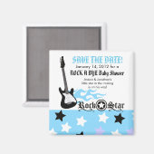 ROCK STAR Blue Baby Shower Favy Magnet マグネット (正面/裏面)