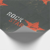 Rock Star Distressed Grunge Red Star ラッピングペーパー (角)