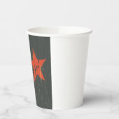 Rock Star Distressed Grunge Red Star 紙コップ (左)