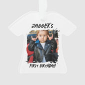 Rock Star First Birthday Record White T-Shirt  オーナメント (正面)