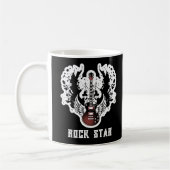 Rock Star Guitar Rock and Roll Tattoo Music Mug コーヒーマグカップ (左)