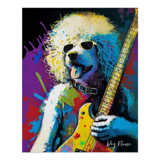 Rock Star Musician - Anime Goldendoodle Dog 008 ポスター (正面)