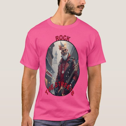 Rock the Streets Punk Rock Rebel Art Tシャツ (正面)