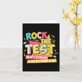 Rock The Test Day Motivational Retro Teachers Test カード (黄色い花)