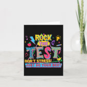 Rock The Test Dont Stress Motivational Teacher Tes カード (正面)