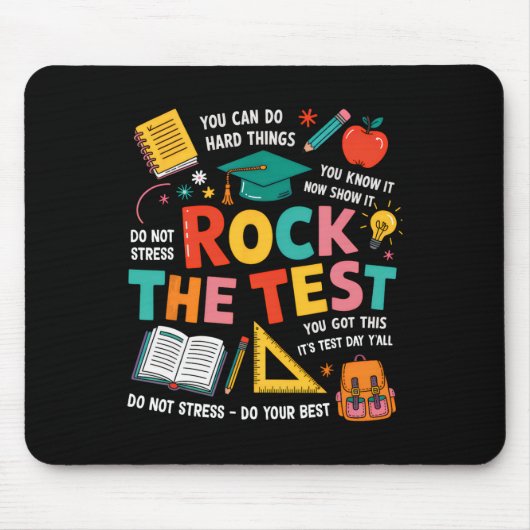 Rock The Test Funny Testing Day Teacher Student Te マウスパッド (正面)