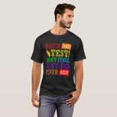 Rock The Test Just Do Your Best Testing Day Teach Tシャツ (正面フル)