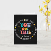 Rock The Test Teacher Testing Day Motivational Tes カード (黄色い花)