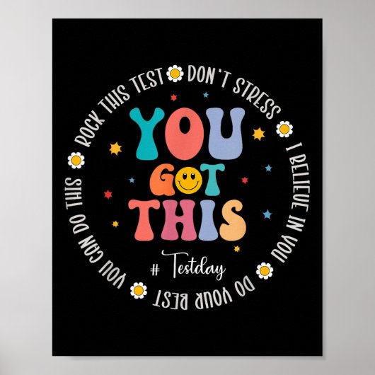 Rock The Test Teacher Testing Day Motivational Tes ポスター (正面)