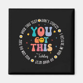 Rock The Test Teacher Testing Day Motivational Tes マグネット (正面)