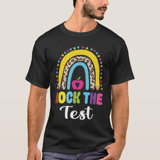 Rock The Test Test Day Teacher Testing Da T-Shirt- Tシャツ (正面)
