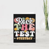 Rock The Test Testing Day Groovy Motivational Teac カード (正面)