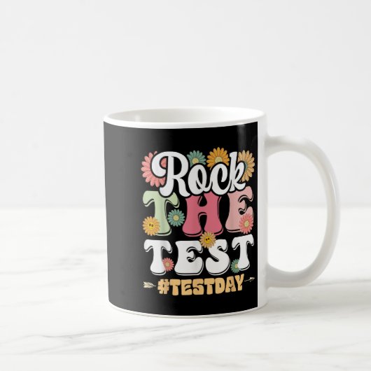 Rock The Test Testing Day Groovy Motivational Teac コーヒーマグカップ (右)