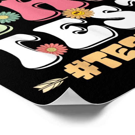 Rock The Test Testing Day Groovy Motivational Teac ポスター (角)