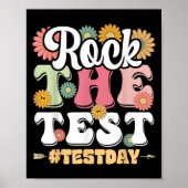 Rock The Test Testing Day Groovy Motivational Teac ポスター (正面)