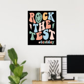 Rock The Test Testing Day Motivational Teacher ポスター (ホームオフィス)