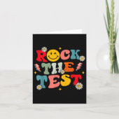 Rock The Test Testing Day Retro Motivational Teach カード (正面)