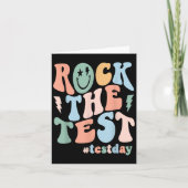 Rock The Test Testing Day Retro Motivational Teach カード (正面)