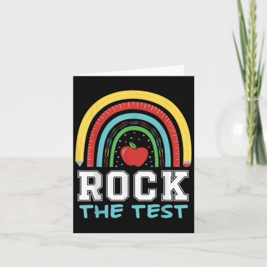 Rock The Test Testing Day Retro Motivational Teach カード (正面)