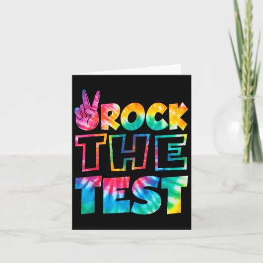 Rock The Test Testing Day Retro Motivational Teach カード (正面)