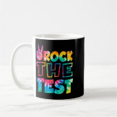Rock The Test Testing Day Retro Motivational Teach コーヒーマグカップ (左)