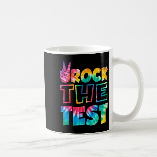 Rock The Test Testing Day Retro Motivational Teach コーヒーマグカップ (右)
