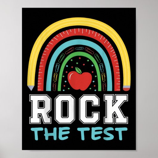 Rock The Test Testing Day Retro Motivational Teach ポスター (正面)