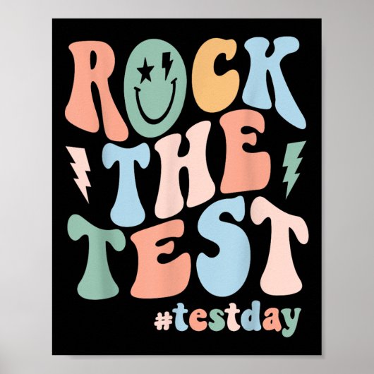 Rock The Test Testing Day Retro Motivational Teach ポスター (正面)