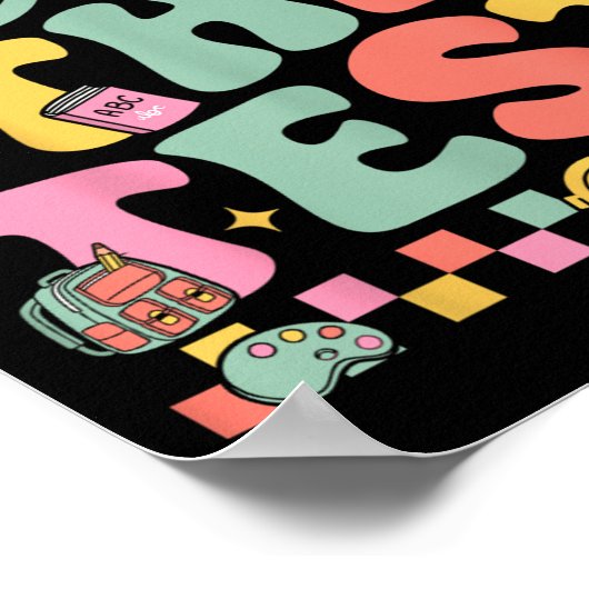 Rock The Test Testing Day Retro Motivational Teach ポスター (角)