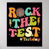 Rock The Test Testing Day Retro Motivational Teach ポスター (正面)