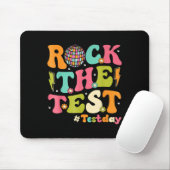 Rock The Test Testing Day Retro Motivational Teach マウスパッド (マウス)