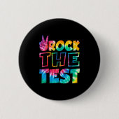 Rock The Test Testing Day Retro Motivational Teach 缶バッジ (正面)
