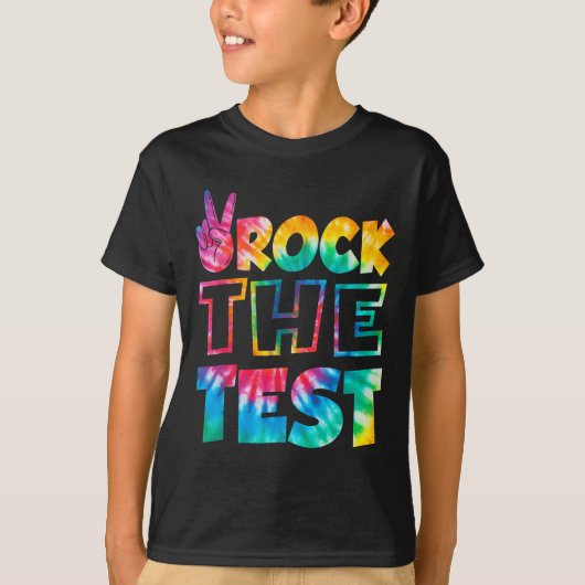 Rock The Test Testing Day Retro Motivational Teach Tシャツ (正面)