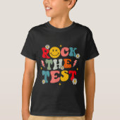 Rock The Test Testing Day Retro Motivational Teach Tシャツ (正面)