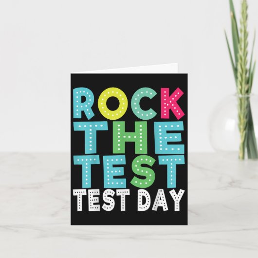 Rock The Test Testing Day Staar Motivational Teach カード (正面)