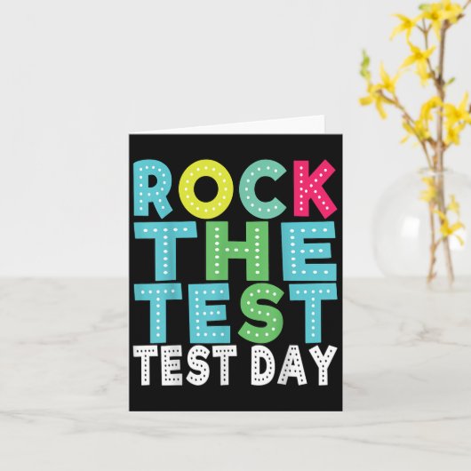 Rock The Test Testing Day Staar Motivational Teach カード (黄色い花)